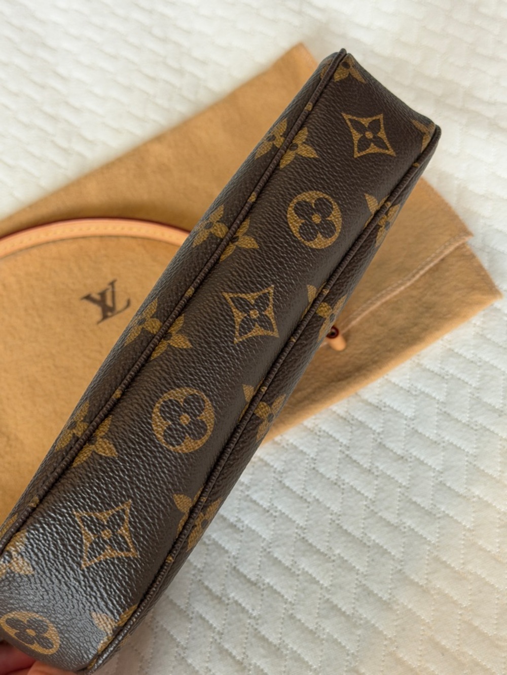 Louis Vuitton Monogram Canvas Mini Pochette in Brown and Tan - Picture 9 of 16